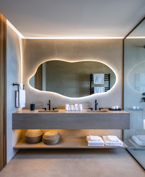 Onregelmatige spiegel met led 35x80 cm