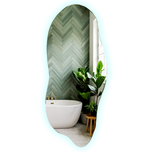 Onregelmatige spiegel met led 35x80 cm