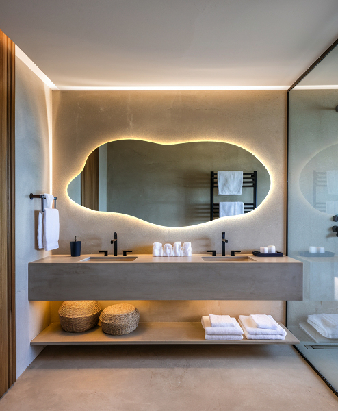 Onregelmatige spiegel met led 35x80 cm