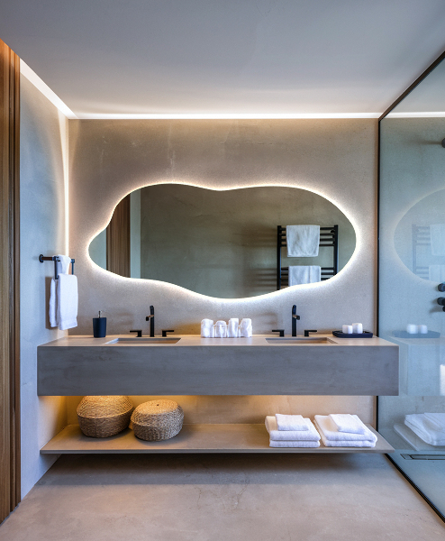 Onregelmatige spiegel met led 40x90 cm