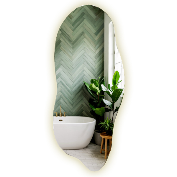 Onregelmatige spiegel met led 40x90 cm