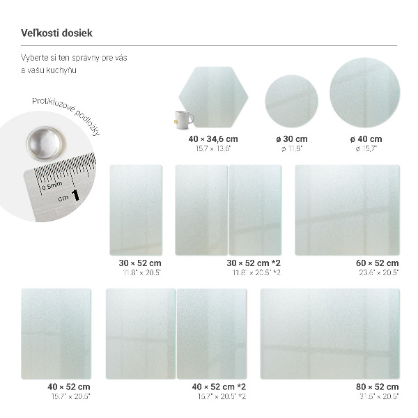 Snijplanken van gehard glas, set van 2, 30 x 52 cm