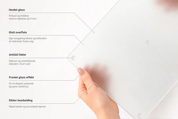 Set van 2 snijplanken van gehard glas 30 x 52 cm