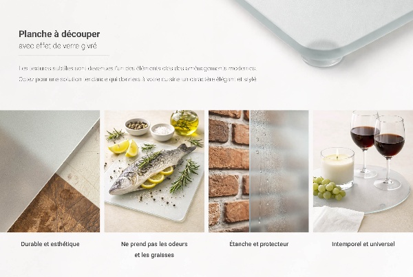 Glazen snijplank met een diameter van 30 cm