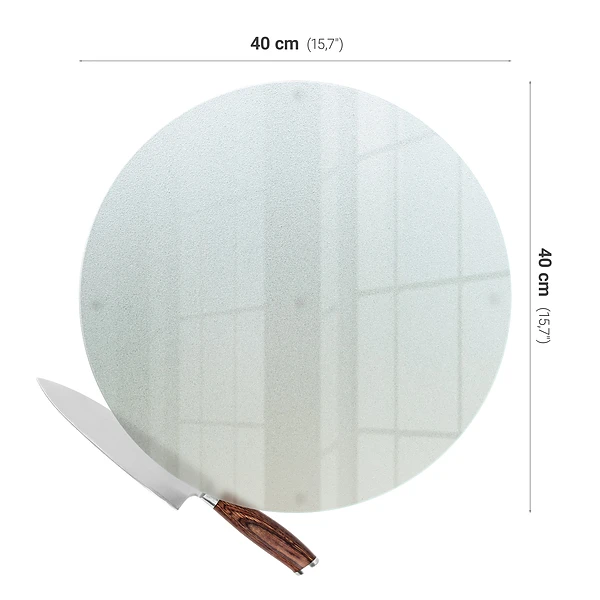Glazen snijplank met een diameter van 40 cm