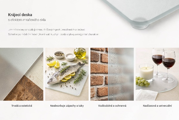 Snijplank van glas in formaat 52 x 40 cm