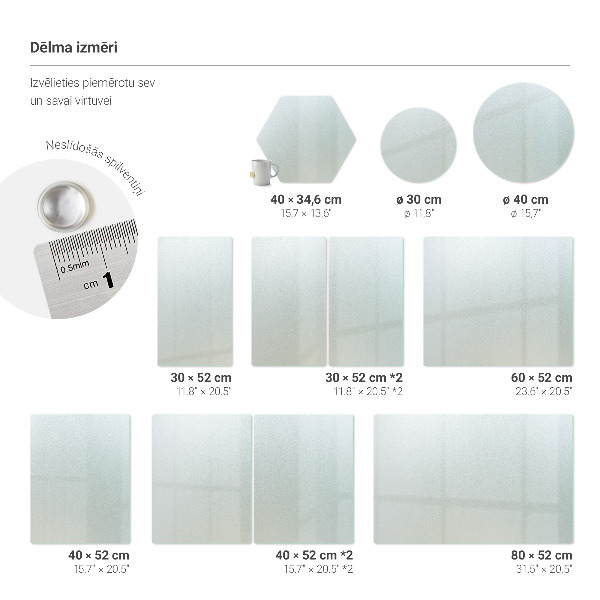 Snijplank van glas in formaat 52 x 40 cm