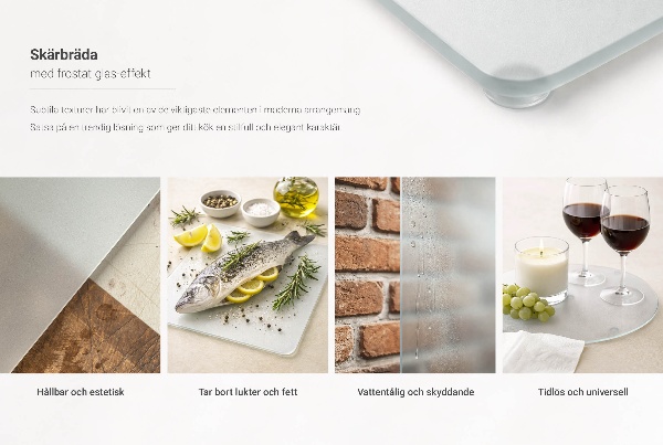 Glazen snijplank van 60 x 52 cm