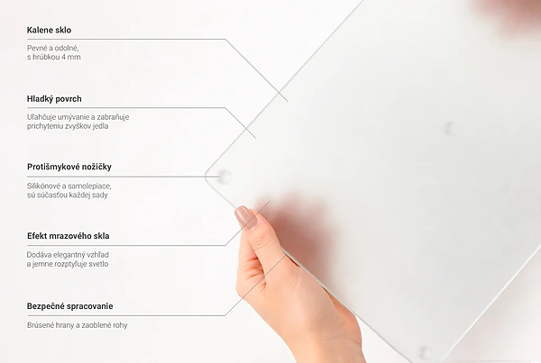 Glazen snijplank 60 x 52 cm