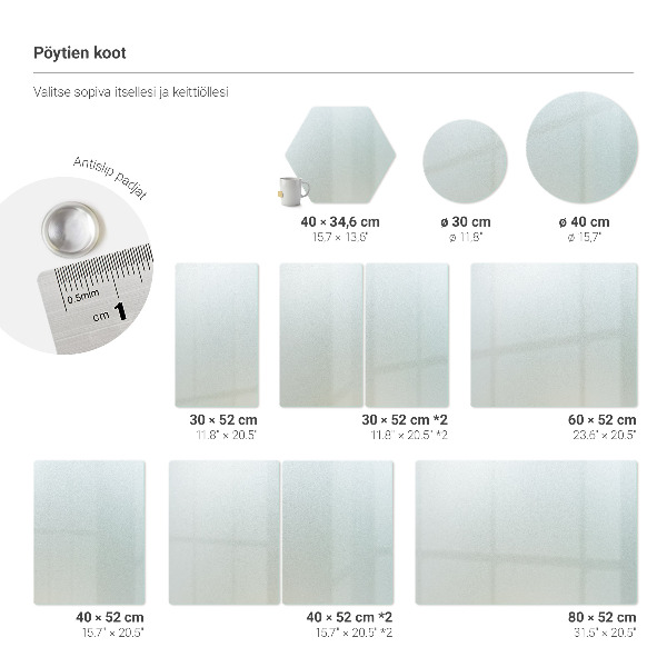 Glazen snijplank hoogte 40 cm