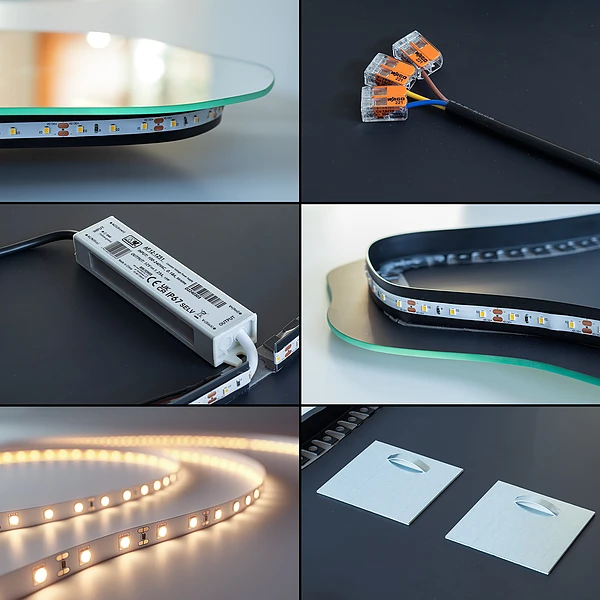 Elegant spiegel met licht 40x80
