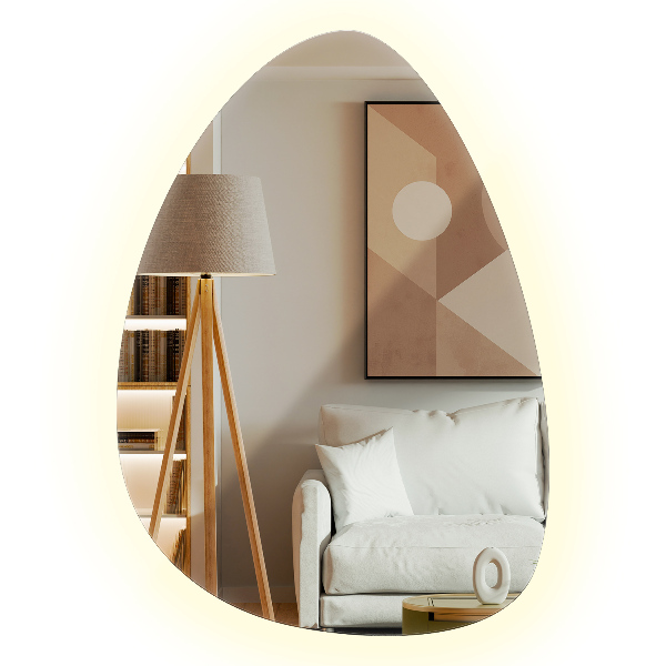 Eivormige LED-spiegel 50x70 cm