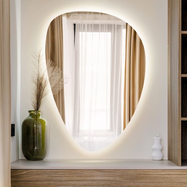 Ei-vormige led-spiegel 57x80 cm