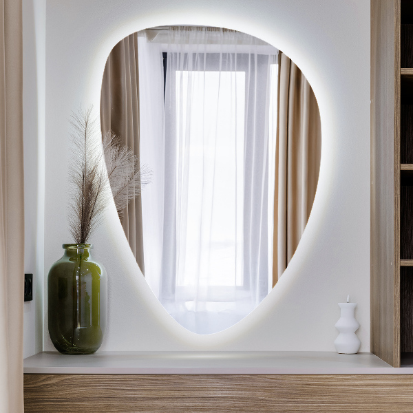 Ei-vormige led-spiegel 57x80 cm