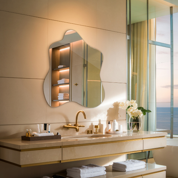 Asymmetrische spiegel vlek 68x67 cm