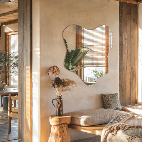 Asymmetrische spiegel vlek 68x67 cm