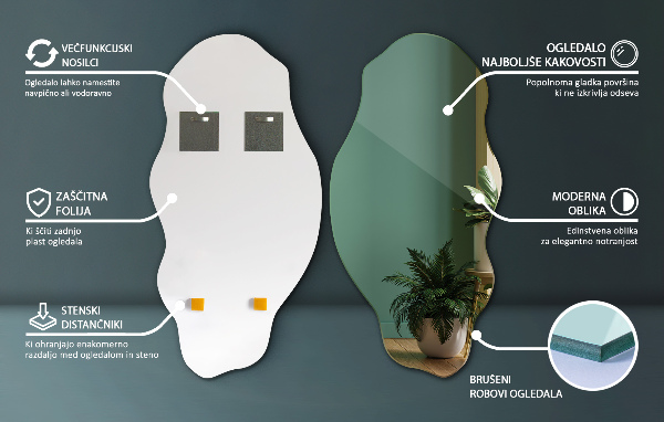 Organische spiegel vlek 40x80