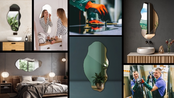 Asymmetrische spiegel vlek 45x90