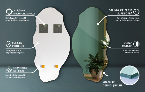 Spiegel organische vorm vlek 50x100