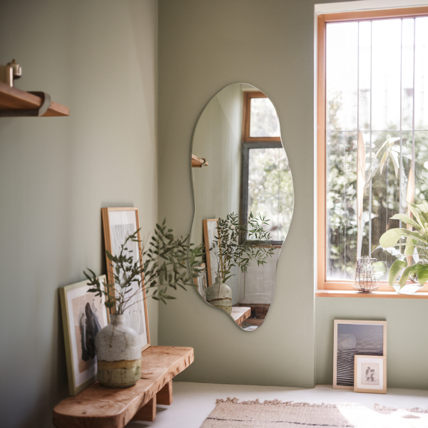 Asymmetrische spiegel zonder kader 40x90 cm