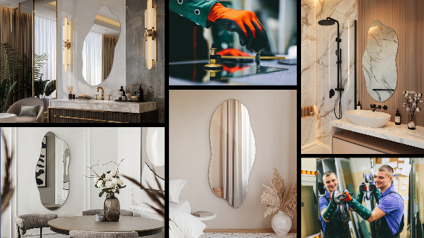 Asymmetrische spiegel zonder kader 40x90 cm