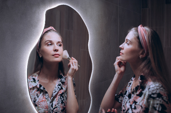 Organische spiegel met verlichting elegant 50x100 cm