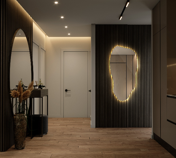 Onregelmatige spiegel met led moderne decoratie 40x80 cm