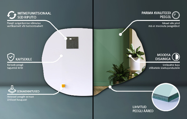 Organische spiegel hangende 100x65 cm