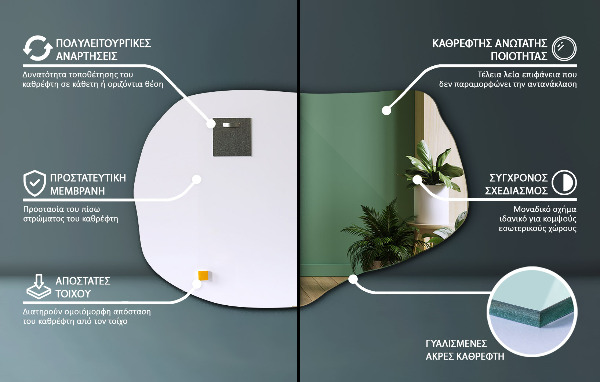 Organische spiegel hangende 100x65 cm
