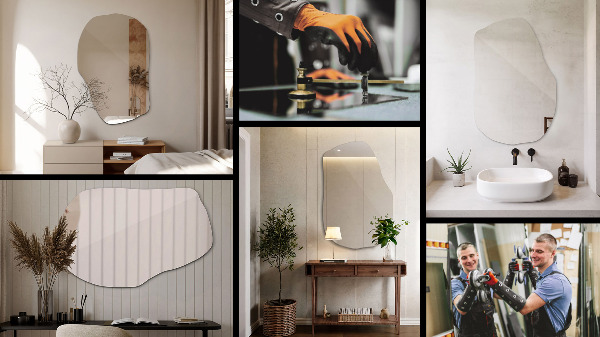 Spiegel onregelmatig stijlvolle 90x59 cm