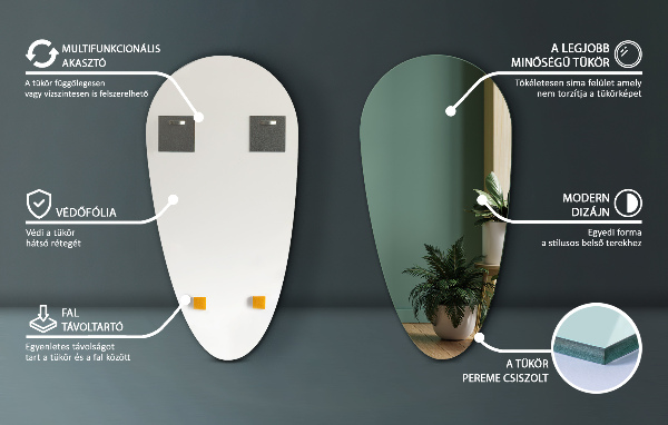 Spiegel druppel 40x80 cm