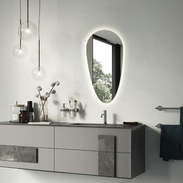 Druppel spiegel met verlichting 35x70 cm