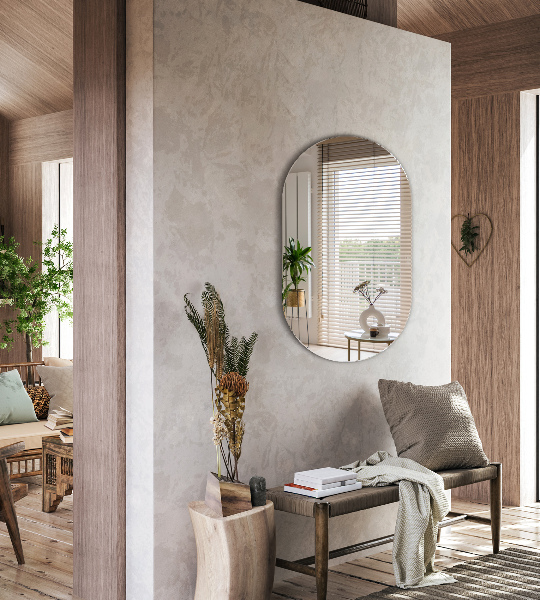 Ovale hangspiegel zonder lijst 46x80 cm