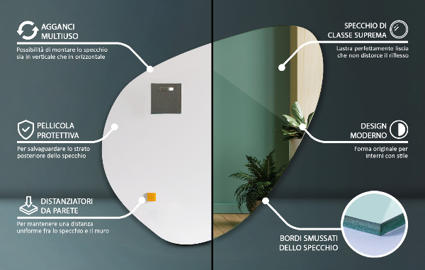 Spiegel organisch 68x67 cm