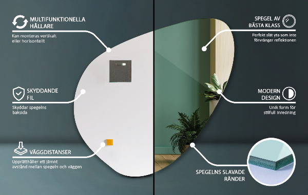Spiegel organische 77x77 cm