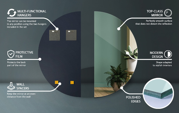 Halfronde spiegel 25x50 cm