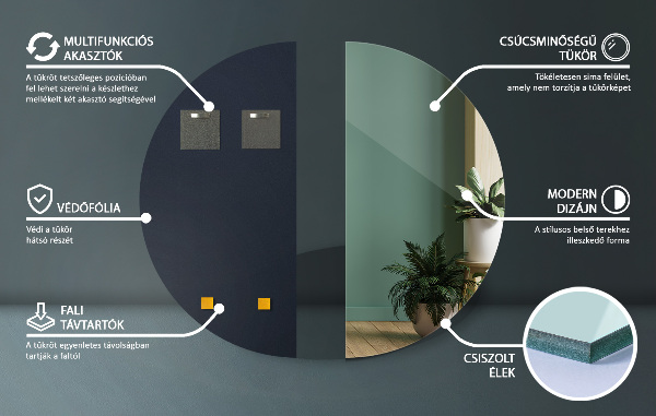 Spiegel halfrond 30x60 cm