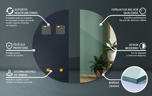 Halfronde spiegel 40x80 cm