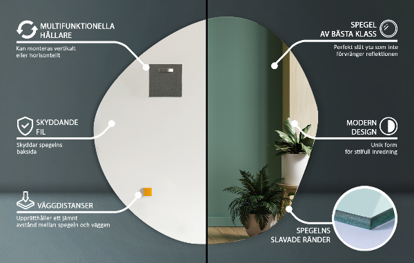 Asymmetrische spiegel 58x58 cm