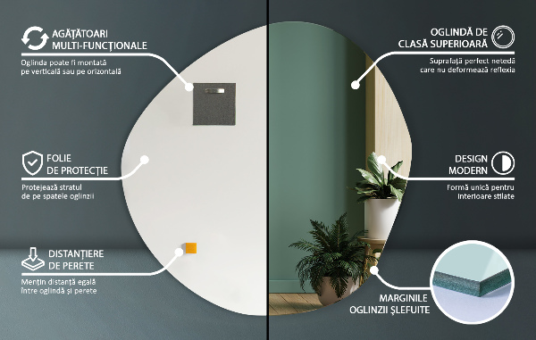 Organische vorm spiegel 77x77 cm