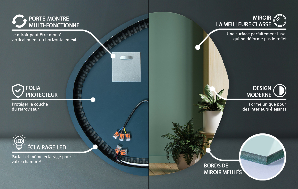 LED spiegel organische vorm 87x86 cm