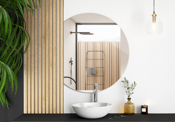 Spiegel rond afgesneden 70x80 cm