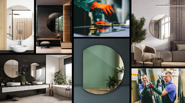 Spiegel rond afgesneden 70x80 cm