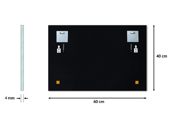 Rechthoekige spiegel zonder lijst 60x40 cm