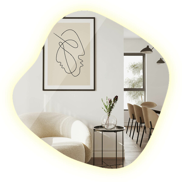 Onregelmatige spiegel met led 77x77 cm