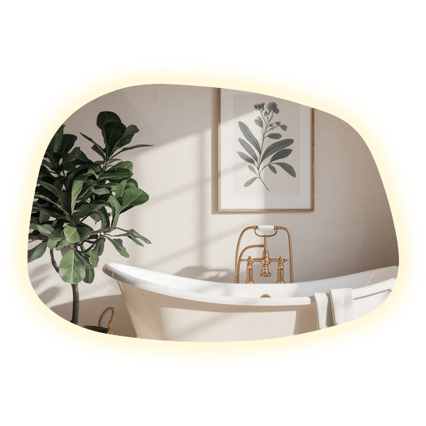 Onregelmatige spiegel met led 68x47 cm