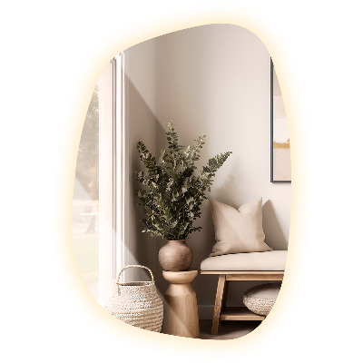 Led spiegel organische vorm 79x57 cm