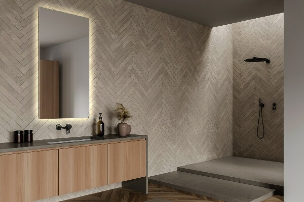 Rechthoekige badkamerspiegel met LED-achtergrondverlichting 60x40 cm