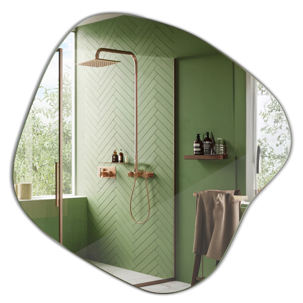 Spiegel asymmetrische spetter origineel 68x67 cm
