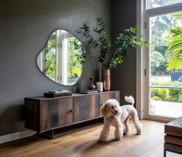 Spiegel asymmetrische spetter origineel 77x77 cm